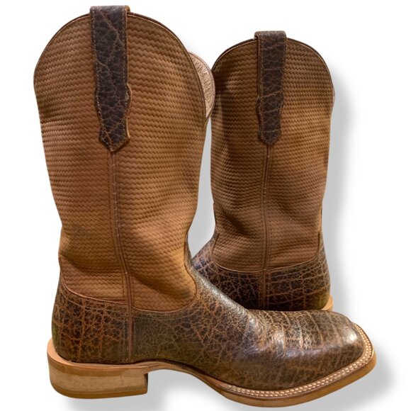 Twisted X Men’s Work Boot Cognac Elephant Print Steel Toe 10 EE Durable Western - Picture 5 of 10